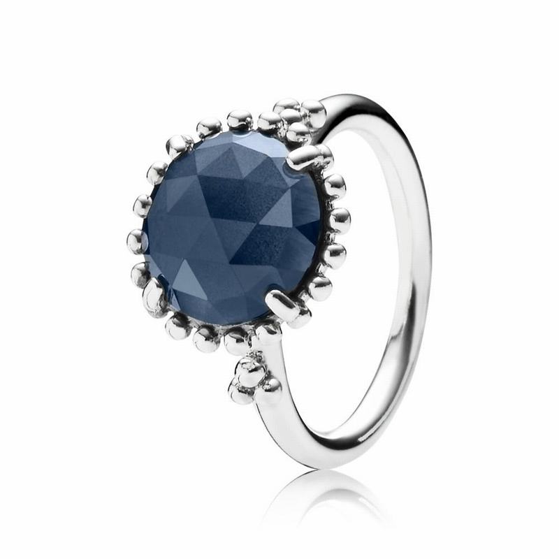 Pandora Midnight Star Statement Ring Ireland - Sterling Silver/Blue/Crystal - 415782NAD